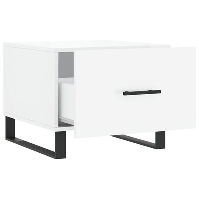 vidaXL Tables basses 2 pcs blanc brillant 50x50x40cm bois d'ingénierie