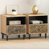 vidaXL Tables de chevet 2 pcs 40x33x46 cm Bois de manguier solide