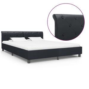 vidaXL Cadre de lit Noir Similicuir 180x200 cm