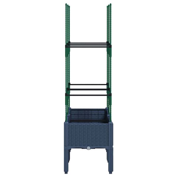vidaXL Jardini&egrave;re avec treillis bleu gris 80x40x142,5 cm PP