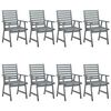 vidaXL Chaises &agrave; manger d'ext&eacute;rieur et coussins lot de 8 Acacia massif