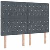 vidaXL Lit &agrave; ressorts avec matelas Gris fonc&eacute; 140 x 190 cm tissu