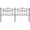 vidaXL T&ecirc;te de lit m&eacute;tal noir 193 cm