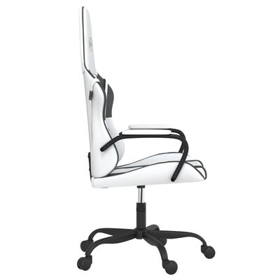 vidaXL Chaise de jeu Blanc et noir Similicuir