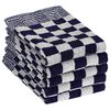 vidaXL Ensemble de serviettes 50 pcs bleu et blanc coton