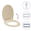 vidaXL Siège de toilette à fermeture en douceur Beige Ovale