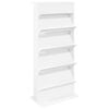 vidaXL &Eacute;tag&egrave;re &agrave; magazines Blanc 70 x 41 x 156 cm Bois d'ing&eacute;nierie