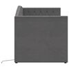 vidaXL Lit avec matelas et USB Gris fonc&eacute; Velours 90x200 cm