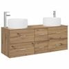 vidaXL Ensemble d'armoire de salle de bain 3 pc Ch&ecirc;ne artisanal