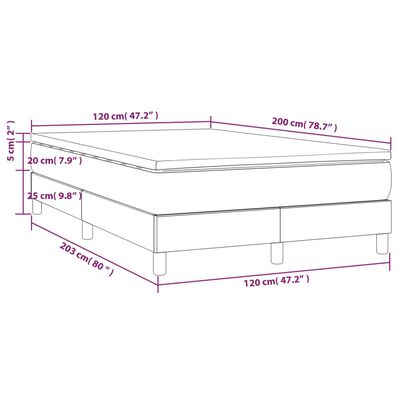 vidaXL Sommier à lattes de lit avec matelas Gris clair 120x200cm Tissu