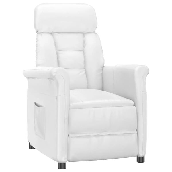 vidaXL Fauteuil inclinable Blanc Similicuir