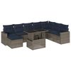 vidaXL Ensemble de canap&eacute; de jardin 9 pcs avec coussins gris r&eacute;sine tress&eacute;e