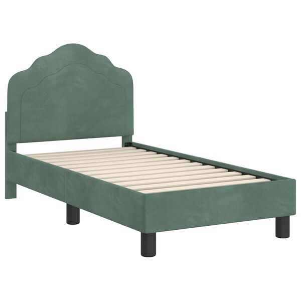 vidaXL Cadre de lit pour tout-petit avec t&ecirc;te de lit Vert Mer