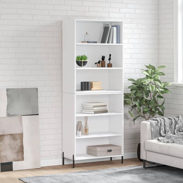 vidaXL Buffet blanc 69,5x32,5x180 cm bois d'ing&eacute;nierie