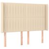 vidaXL T&ecirc;te de lit &agrave; LED Cr&egrave;me 147x16x118/128 cm Tissu