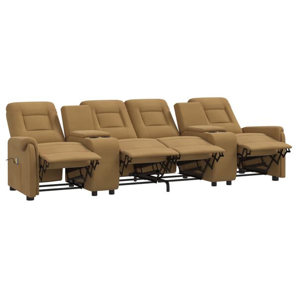 vidaXL Fauteuil de massage inclinable porte-gobelets 4 places taupe