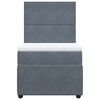 vidaXL Sommier &agrave; lattes de lit et matelas Gris fonc&eacute; 90x200 cm Velours