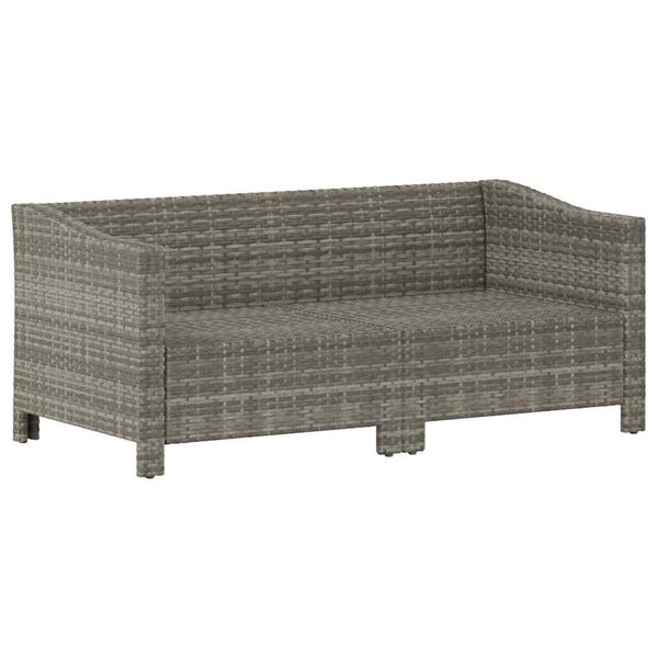 vidaXL Salon de jardin 2 pi&egrave;ces avec coussins en polyrotin gris