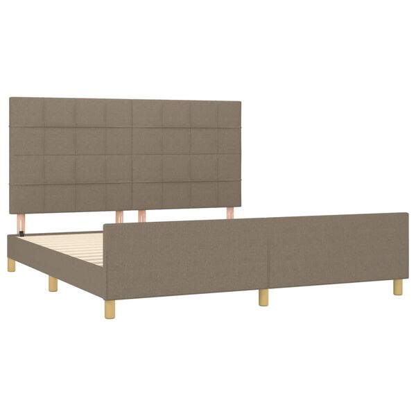 vidaXL Cadre de lit sans matelas taupe 160x200 cm tissu