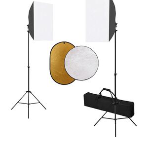 vidaXL Kit de studio photo avec bo&icirc;te &agrave; lumi&egrave;re et r&eacute;flecteur