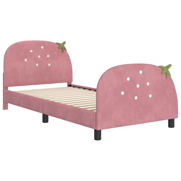 vidaXL Cadre de lit pour enfants avec t&ecirc;te de lit Rose 80 x 200 cm