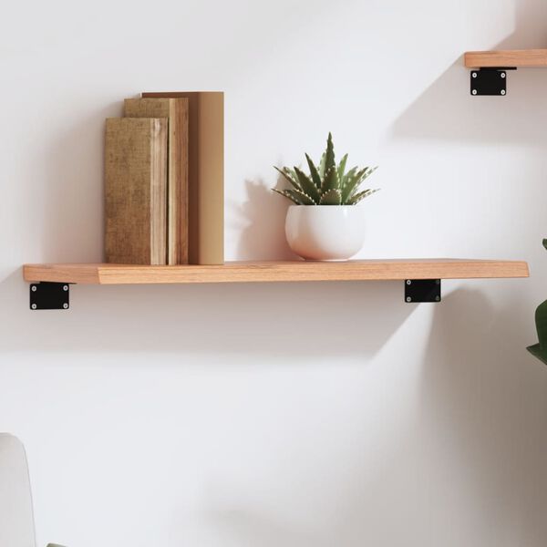 vidaXL &Eacute;tag&egrave;re murale marron clair 60x20x2 cm bois ch&ecirc;ne massif trait&eacute;