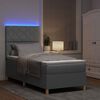 vidaXL Lit &agrave; ressort LED avec matelas Gris clair 90 x 190 cm tissu