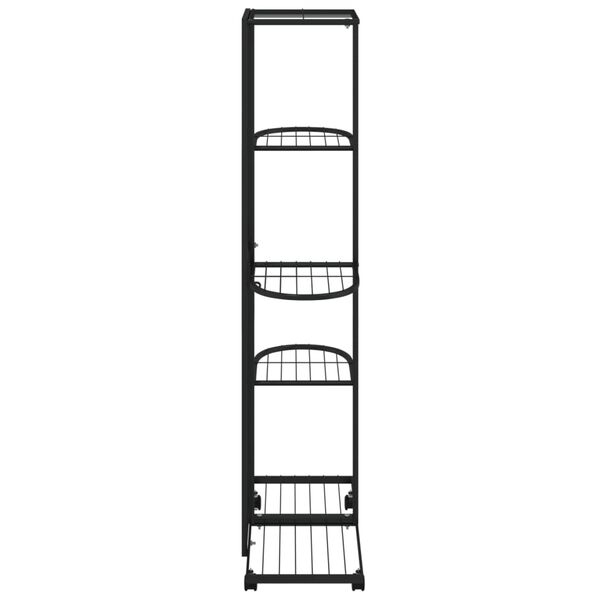 vidaXL Jardini&egrave;re &agrave; 5 niveaux avec roues 44x23x100 cm Noir Fer