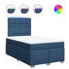vidaXL Sommier &agrave; lattes de lit avec matelas bleu 120x190 cm tissu