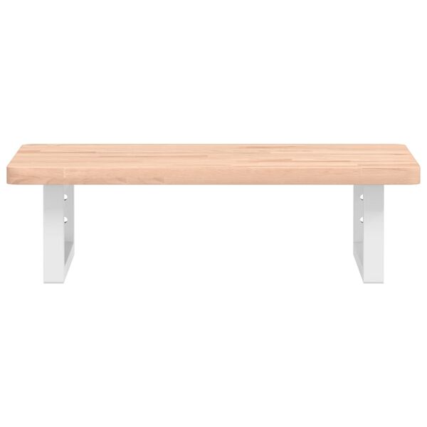 vidaXL Étagère de vasque murale acier et bois massif de hêtre