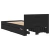 vidaXL Cadre de lit avec t&ecirc;te de lit sans matelas noir 75x190 cm
