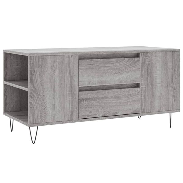 vidaXL Table basse sonoma gris 102x44,5x50 cm bois d'ing&eacute;nierie