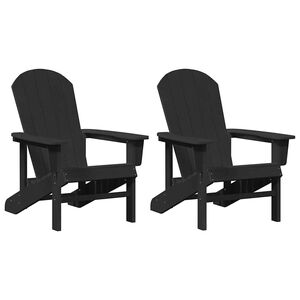 vidaXL Chaise de jardin 2 pc Noir Poly&eacute;thyl&egrave;ne