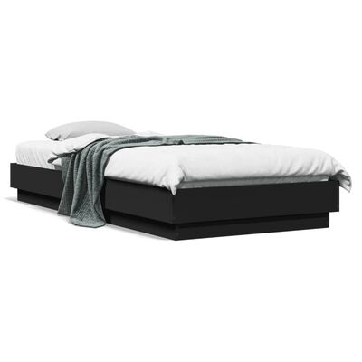 vidaXL Cadre de lit avec lumières LED noir 100x200 cm