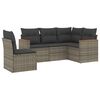 vidaXL Salon de jardin 5 pcs avec coussins gris r&eacute;sine tress&eacute;e