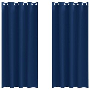 vidaXL Rideaux occultants avec anneaux 2 pc Bleu fonc&eacute; 245 x 140 cm