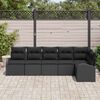 vidaXL Ensemble de canap&eacute; de jardin avec coussin 6 pcs Noir polyrotin
