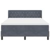 vidaXL Lit &agrave; ressorts avec matelas Gris fonc&eacute; 200 x 140 cm Polyester
