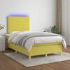 vidaXL Sommier &agrave; lattes de lit et matelas et LED Vert 120x200 cm Tissu
