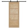 vidaXL Porte coulissante Naturel et Noir 86 x 211 cm Pin massif