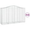 vidaXL Paniers &agrave; gabions arqu&eacute;s 18 pcs 200x50x120/140 cm Fer galvanis&eacute;