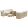 vidaXL Ensemble de canap&eacute; de jardin 11 pc Beige polyrotin