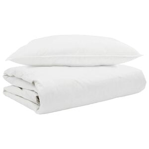 vidaXL Duvet d'&eacute;t&eacute; simple avec oreiller 2 pc Blanc Plume de canard