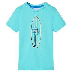 vidaXL T-shirt pour enfants avec manches courtes aqua 116
