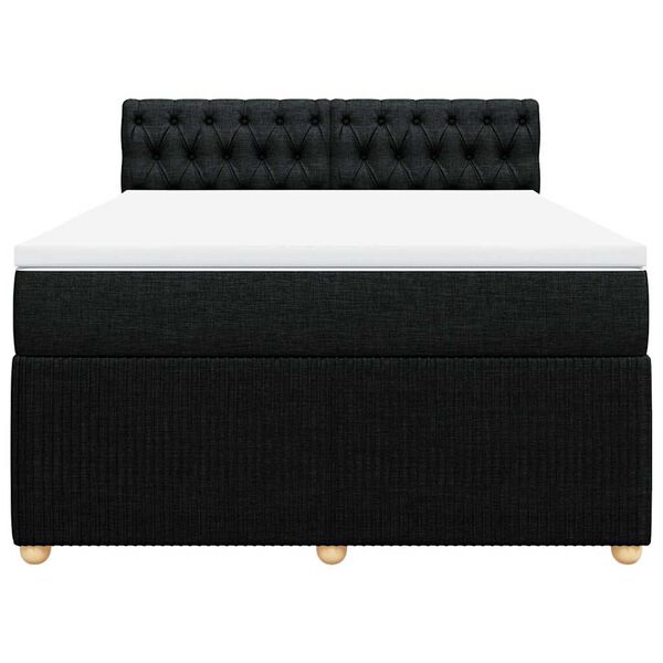 vidaXL Sommier &agrave; lattes de lit avec matelas Noir 160x200 cm Tissu