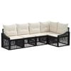 vidaXL Ensemble de canap&eacute; de jardin 5 pc Noir polyrotin