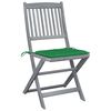vidaXL Chaises pliables d'ext&eacute;rieur lot de 2 et coussins Bois d'acacia