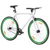vidaXL V&eacute;lo &agrave; pignon fixe blanc et vert 700c 55 cm