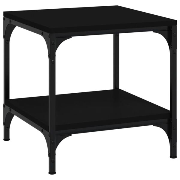 vidaXL Table d'appoint Noir 40x40x40 cm Bois d'ing&eacute;nierie