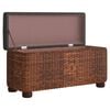 vidaXL Bancs de rangement lot de 2 et coussin marron 69 cm quenouille